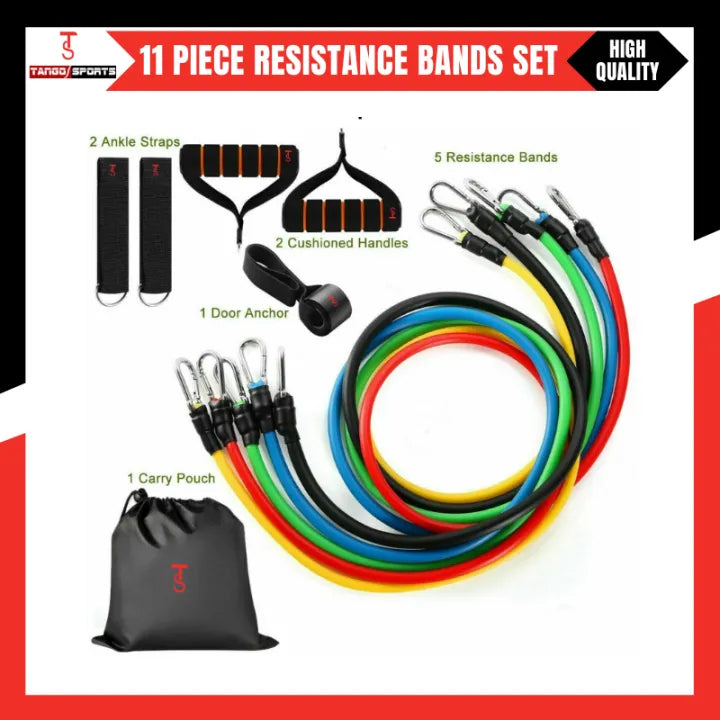 11Pcs Fitness Resistance Bands Set