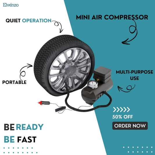 Portable Mini 12V DC Electric Air Compressor – Car Tire Inflator Pump