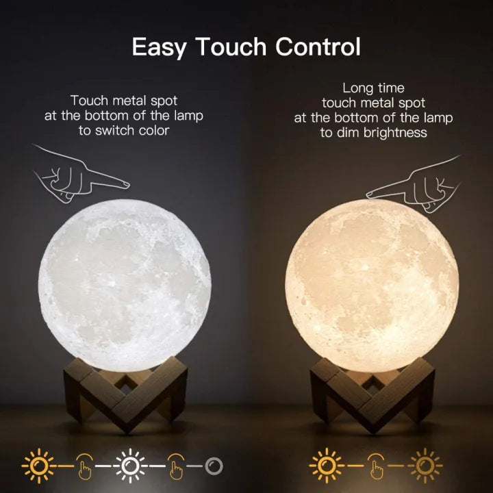 16 Colors Remote Control 3D Moon Lamp
