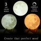 16 Colors Remote Control 3D Moon Lamp