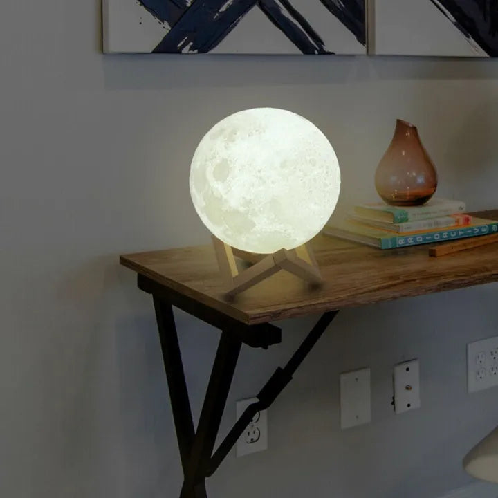 16 Colors Remote Control 3D Moon Lamp