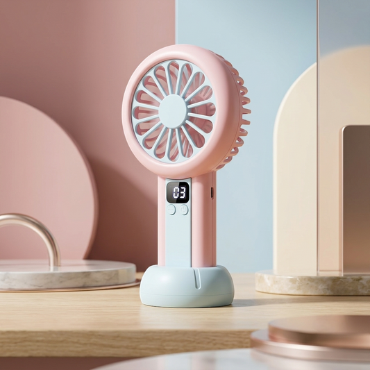 LED Digital Display Rechargeable Mini Fan