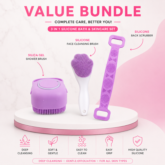 3 in 1 Silicone Bath & Skincare Value Bundle