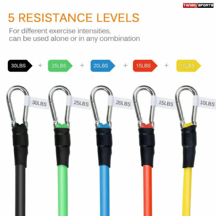 11Pcs Fitness Resistance Bands Set