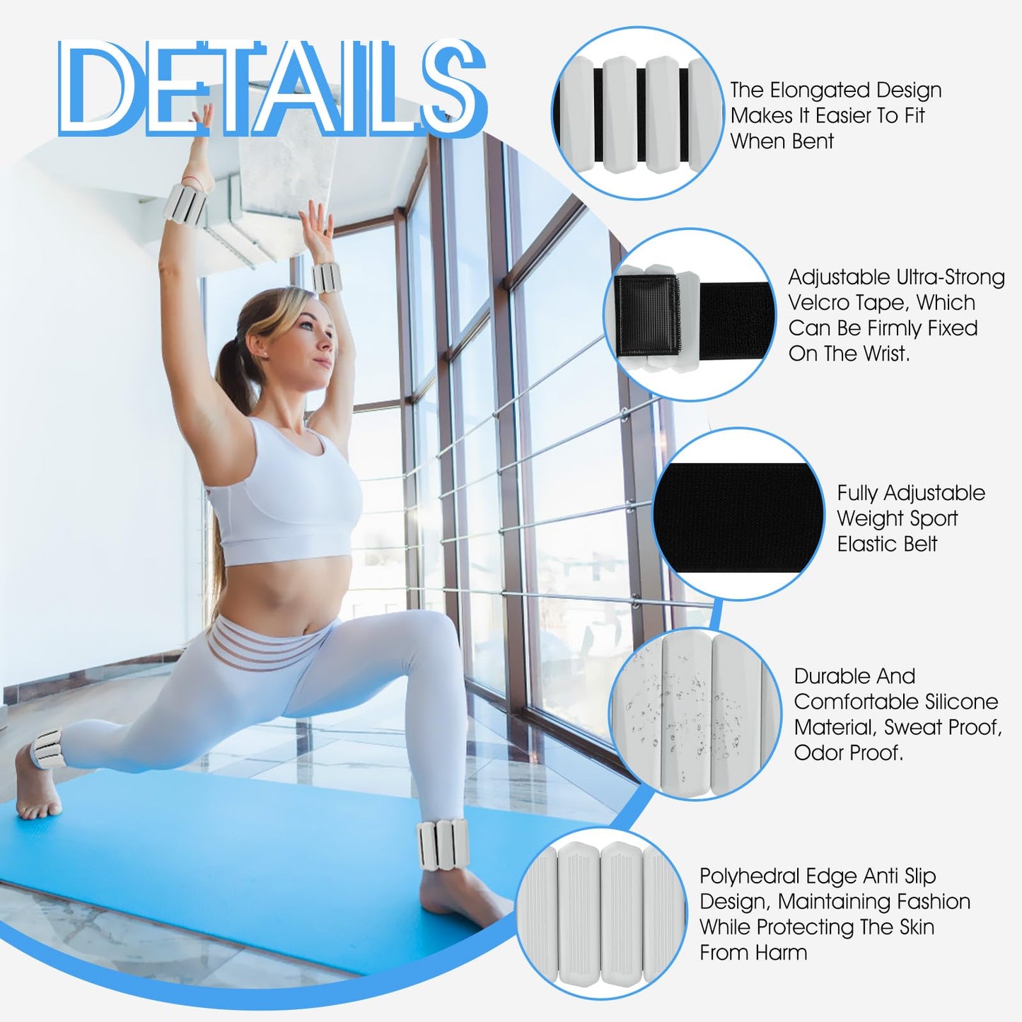 Wrist Weights Set of 2(1Lbs Each)