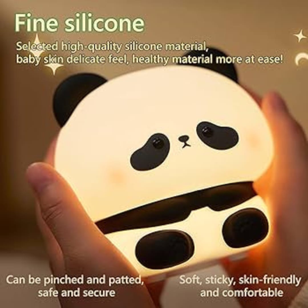 Lazy Silicone Panda Night Light – Tap Control Color-Changing LED Lamp