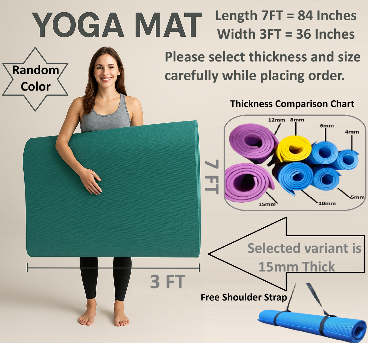 4mm Anti Slip Yoga Mat for Women and Men