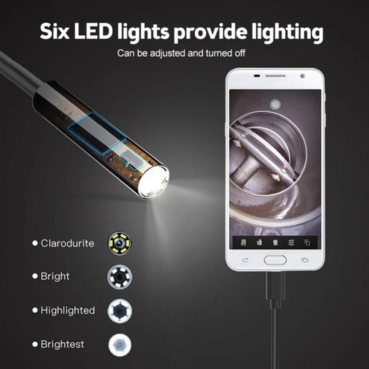 3-in-1 USB Endoscope Inspection Camera – Android, iPhone & PC Compatible | HD Borescope with LED Light