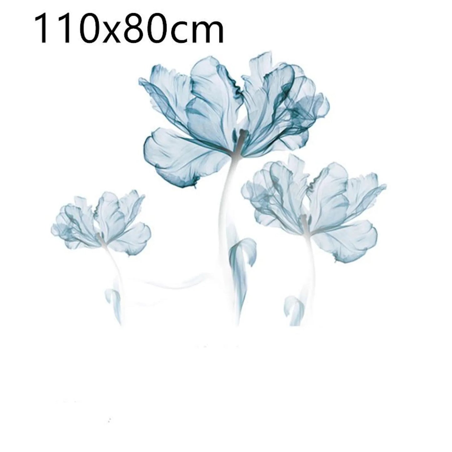 Nordic Blue Flower Wall Decals, Floral Stickers