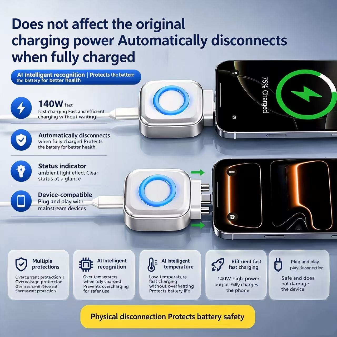 Smart Auto Stop Charging Adapter